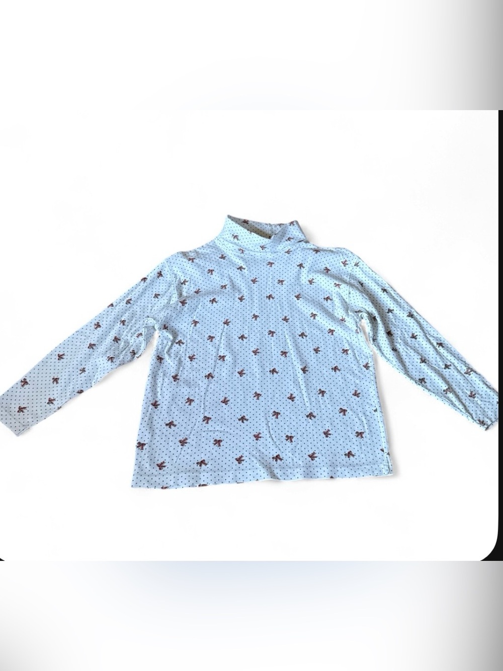 90s Christmas turtleneck with polka dots and bows